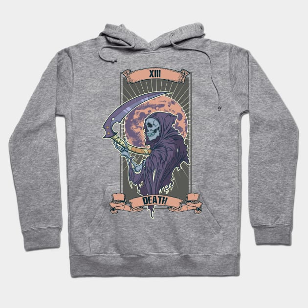 Death Tarot Card XIII 13 Art Occult Pagan Wicca Halloween Hoodie by TellingTales